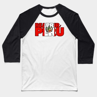 Reopen Peru With Peruvian Flag Typography Spanish Language Baseball T-Shirt